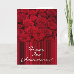 Happy 2nd Anniversary roses Card
