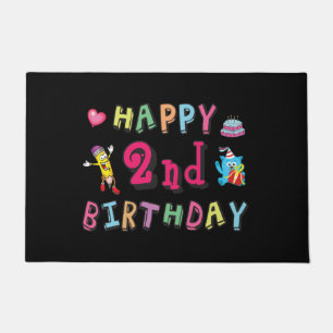 Happy 2nd Birthday. 2 year b-day. Doormat