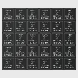 HAPPY 2ND BIRTHDAY; Art Deco Style w/ Custom Name Wrapping Paper