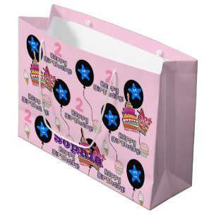 Happy 2nd Birthday Gift Bag #2 Birthday Pink