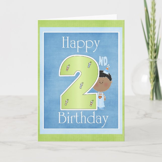 Happy 2nd Birthday Greeting Card Design 2 (Front)