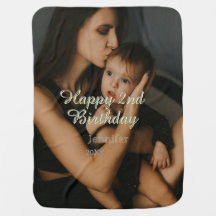 Happy 2nd birthday kids baby mother yellow gray na