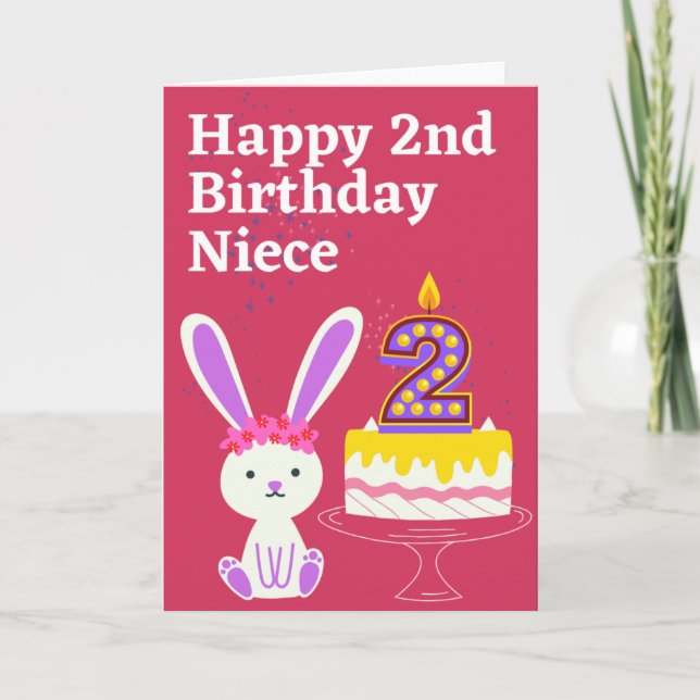 Happy 2nd Birthday Niece Card (Front)