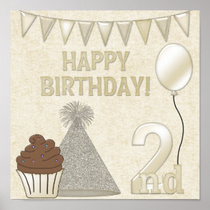 Happy 2nd Birthday Poster Print