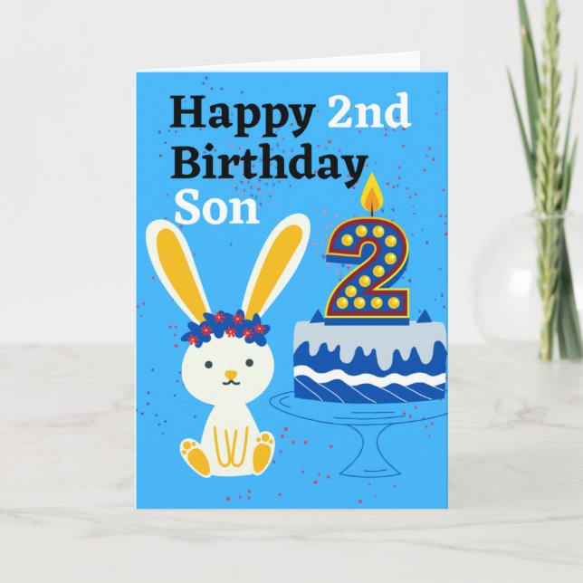 Happy 2nd Birthday Son Card (Front)