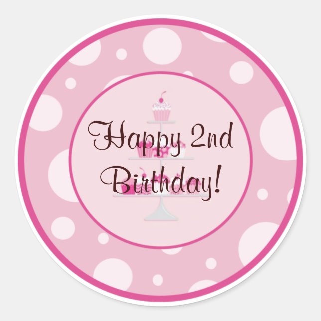 Happy 2nd Birthday Sticker (Front)