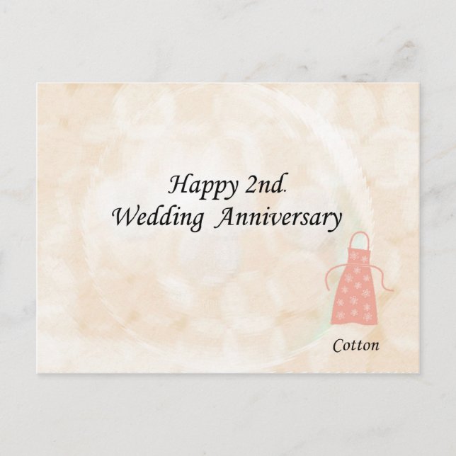 Happy 2nd. Wedding Anniversary Postcard (Front)
