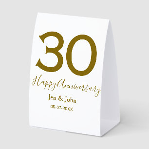 Happy 30th anniversary name date golden bold lette