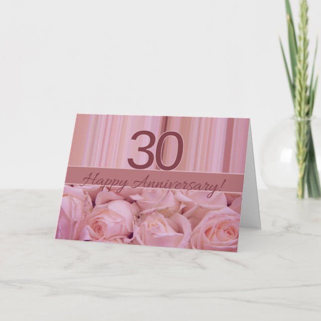 Happy 30th Anniversary roses  Card (Front)