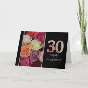 Happy 30th Anniversary roses Card