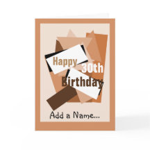 Happy 30th Birthday add a name... browns & Beige