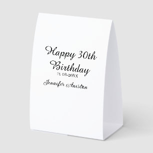 Happy 30th birthday add name date stylish simple