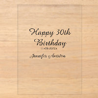 Happy 30th birthday add name date stylish simple