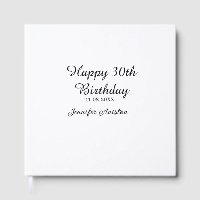 Happy 30th birthday add name date stylish simple 