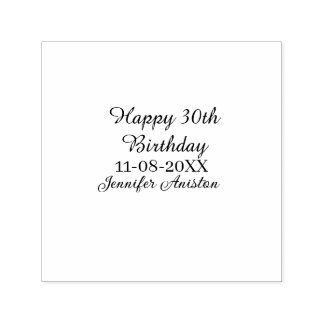 Happy 30th birthday add name date stylish simple self-inking stamp