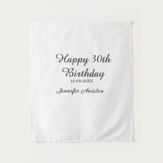 Happy 30th birthday add name date stylish simple tapestry