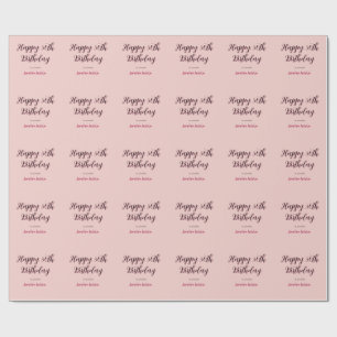 Happy 30th birthday add name date stylish simple wrapping paper