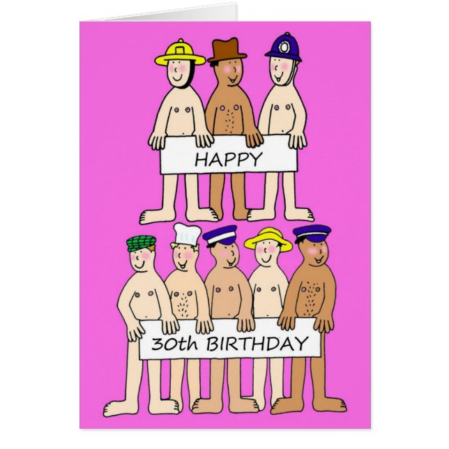 Happy 30th Birthday Cartoon Men (Front)