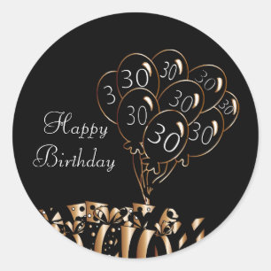 Happy 30th Birthday Classic Round Sticker