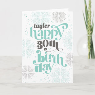 Happy 30th Birthday Customisable Greeting Card