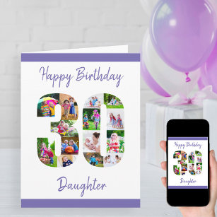 Happy 30th Birthday Daughter No. 30 Photo Collage Card