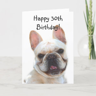 Happy 30th Birthday French Bulldog Greeting Card