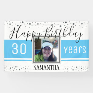 Happy 30th Birthday Fun Bold Confetti Banner