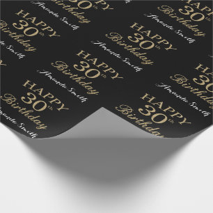 Happy 30th Birthday Gold Glitter Wrapping Paper