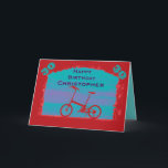 Happy 30th Birthday Greeting Card, Red Bicycle Card<br><div class="desc">This personalised greeting card is decorated with our photograph of a red bicycle in silhouette against a background of turquoise and purple sky. Inside is turquoise. It's great for a 30th Birthday (or ANY age). It's easy to change text on cover or inside. Original photograph by Marcia Socolik. All Rights...</div>