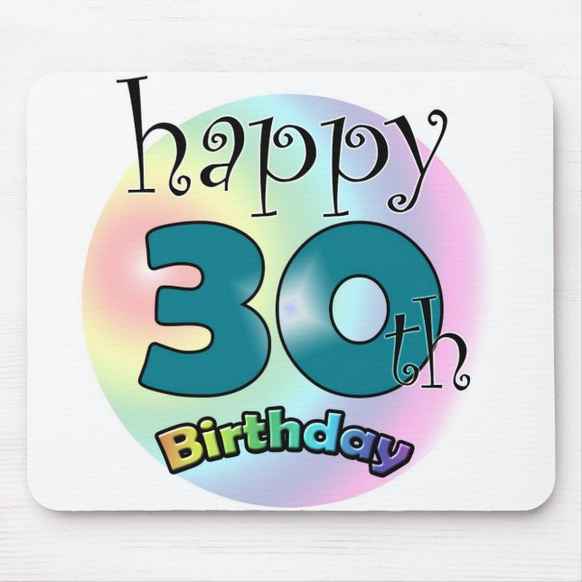 Happy 30th birthday mouse mat (Front)