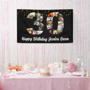 happy 30th birthday Photo Collage anniversary Banner