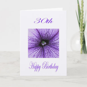Happy 30th Birthday purple Blossom Card