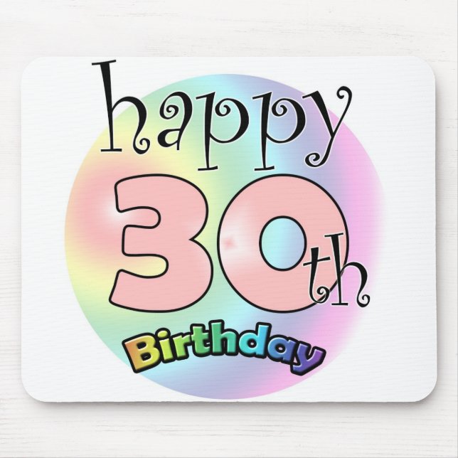 Happy 30th birthday (roze) mouse mat (Front)