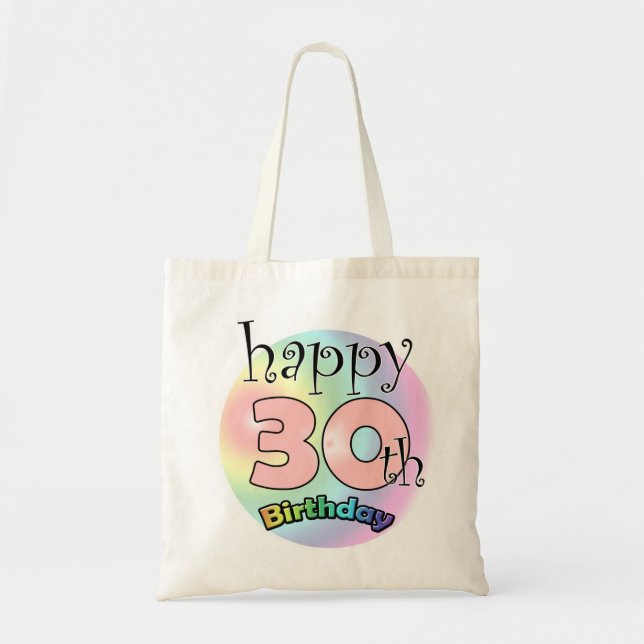 Happy 30th Birthday (roze) Tote Bag (Front)