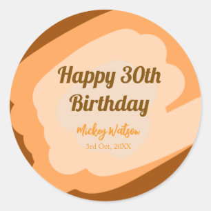 Happy 30th birthday rustic wooden Halloween fall b Classic Round Sticker