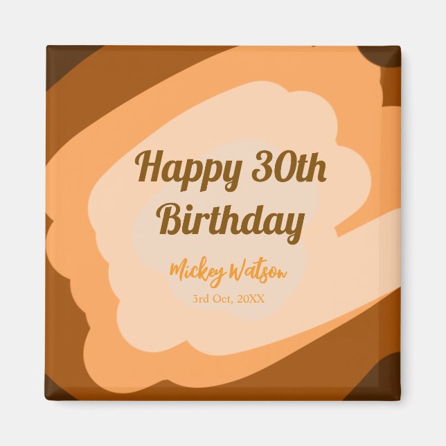 Happy 30th birthday rustic wooden Halloween fall b Magnet (Front)