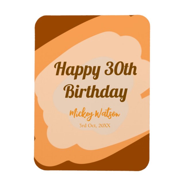 Happy 30th birthday rustic wooden Halloween fall b Magnet (Vertical)