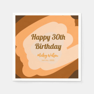 Happy 30th birthday rustic wooden Halloween fall b Napkin