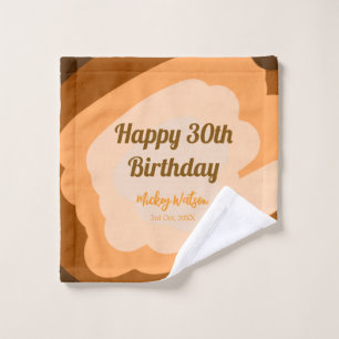 Happy 30th birthday rustic wooden Halloween fall b Wash Cloth