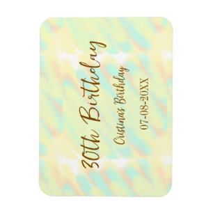 Happy 30th birthday yellow orange watercolor moder magnet