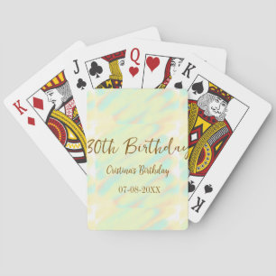 Happy 30th birthday yellow orange watercolor moder playing cards