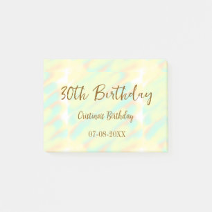 Happy 30th birthday yellow orange watercolor moder post-it notes