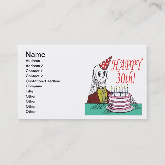 Happy 30th business card (Front)
