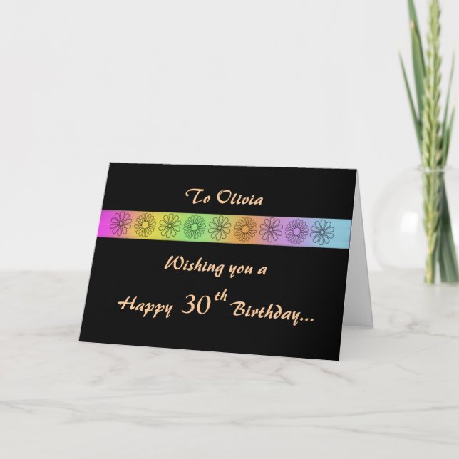 Happy 30th Customisable Birthday Card (Front)
