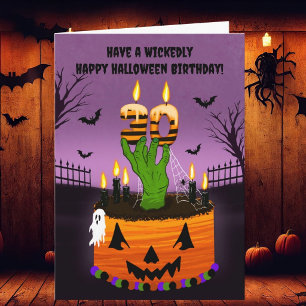 Happy 30th Halloween Birthday Spooky Cake Card