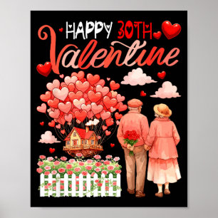 Happy 30th Valentine Floral Couple Family Proud An Poster