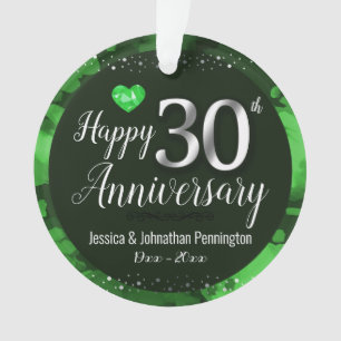 Happy 30th Wedding Anniversary Ornament