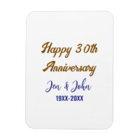 Happy 30th wedding anniversary royal blue golden s