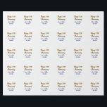 Happy 30th wedding anniversary royal blue golden s wrapping paper<br><div class="desc">Design</div>