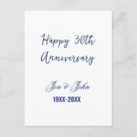 Happy 30th wedding anniversary royal blue trendy m
